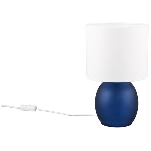 Tri O Bijela/plava stolna lampa s tekstilnim sjenilom (visina 29 cm) Vela &amp;ndash; Slike