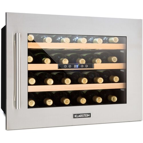 Klarstein Vinsider 24D, ugradbeni hladnjak za vino, 24 boce, nehrđajući čelik Cijene
