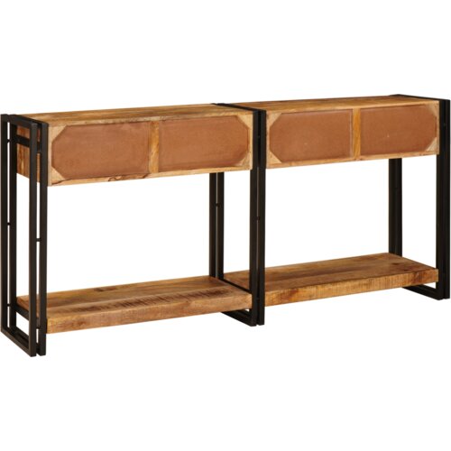 vidaXL Konzolne mizice 2 pcs Rjava 160 x 33 x 75 cm Trd grob mango les Cene