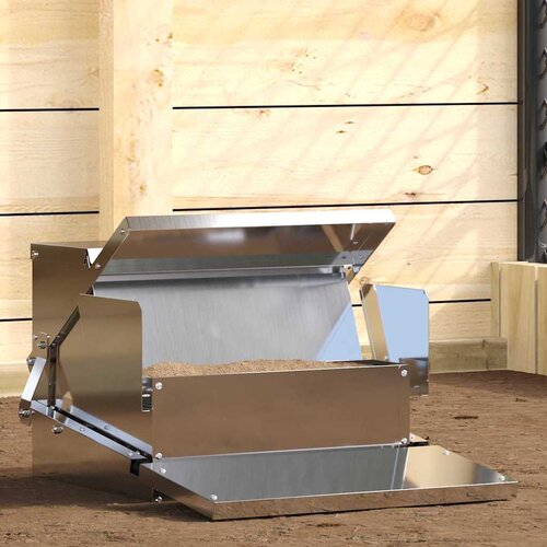 Feeder s nogom za piliće Srebrno 50 x 40 x 29 cm Cinkani čelik Cijene