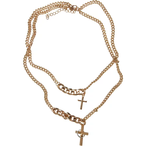 Urban Classics Accessoires Various Chain Cross Necklace gold