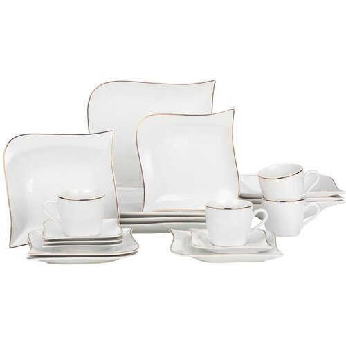 Premium Living Kombinirani Set Goldline, Bela, Zlata, 20-Delni Cene