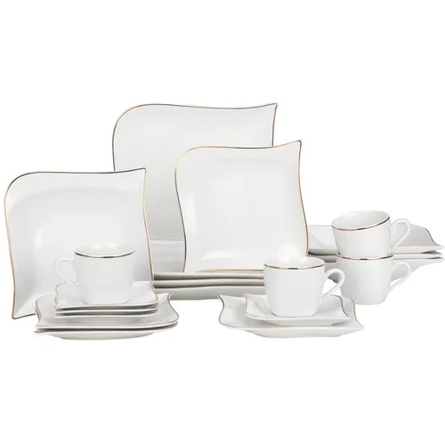 Premium Living Kombinirani Set Goldline, Bela, Zlata, 20-Delni