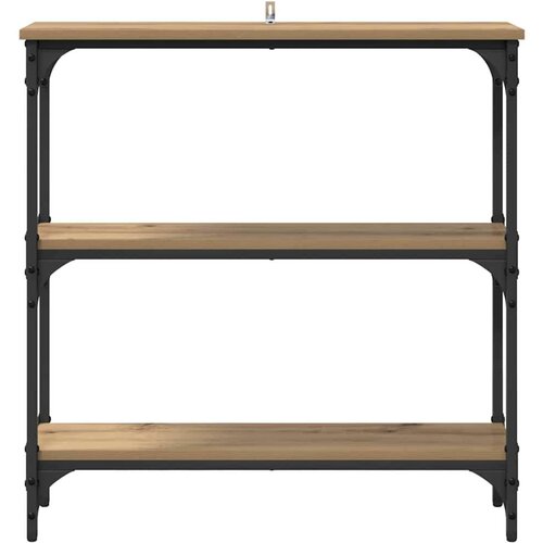 VidaXL Konzolni stol s policom hrast artisan 75 x 22.5 x 75 cm Slike