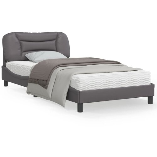 VidaXL Okvir za krevet s uzglavljem sivi 100x200 cm od umjetne kože Slike