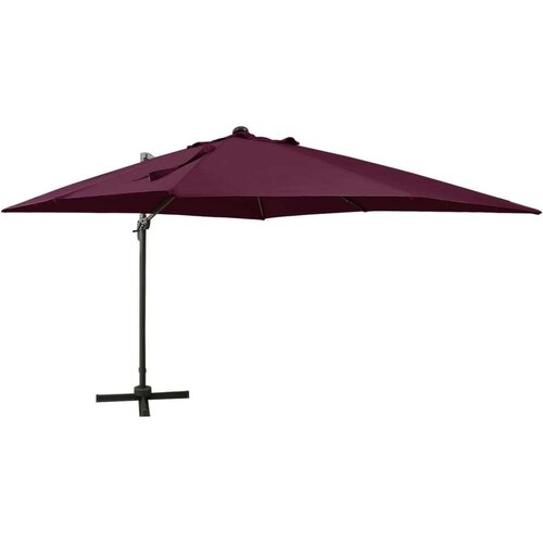  Konzolni suncobran sa stupom i LED svjetlima 300 cm bordo Slike