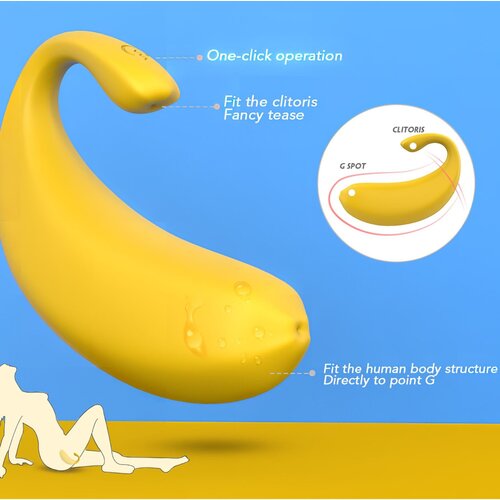 Sex HD pametno vibracijsko jajce v obliki banane (rumeno) Slike