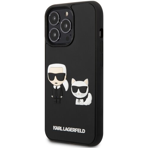 Karl Lagerfeld Trdo ohi&amp;scaron;je za Apple iPhone 13 Pro Max 3D Rubber Karl &amp;amp; Choupette, ?rna, (21244192) Slike
