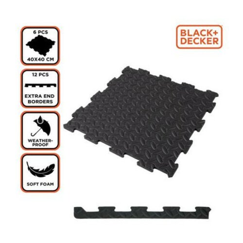 Black & Decker Black+Decker podne obloge crne 6kom 40x40x1 ( 38432 ) Cene