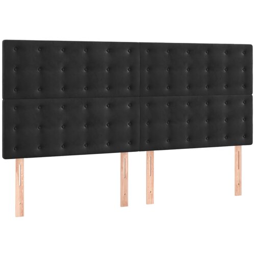 Maison Chic Posteljno vzglavje - Vzglavna omarica 4 kosa črn 80x5x78/88 cm žamet, (22077494) Cene
