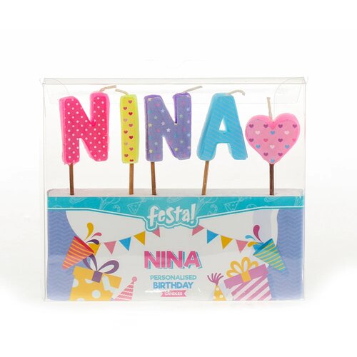Festa Natalis, rođendanska svećica, odaberite ime Nina Slike