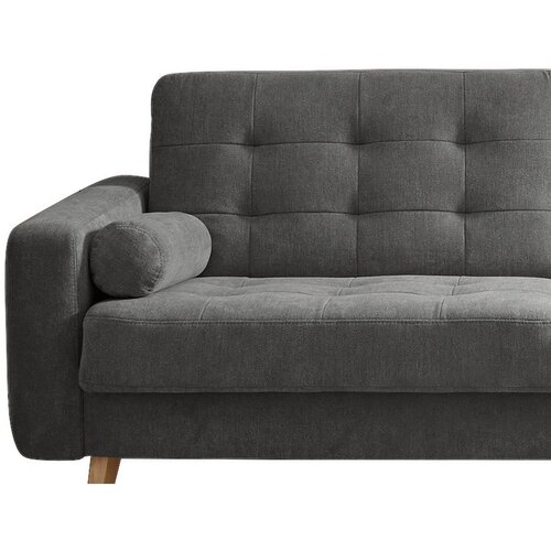 MID.YOU ZOFA S POSTELJNO FUNKCIJO, siva tekstil, leseni material Slike