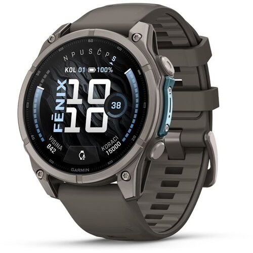 Garmin multisport GPS sat fēnix 9 47 mm, titanij, silikonski remen šljunčano sive boje Cene