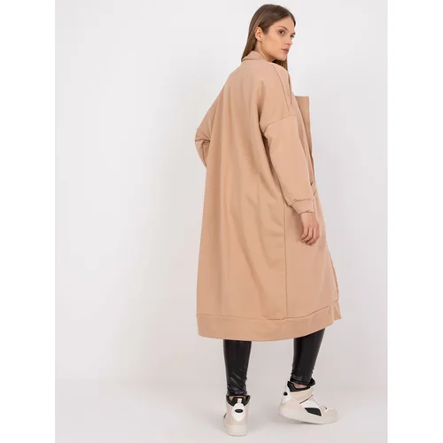 Fashion Hunters One size beige long sweatshirt without fastening