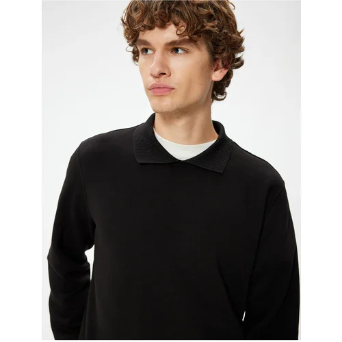 Koton Polo Neck Sweatshirt Long Sleeve Raised Cotton Blend