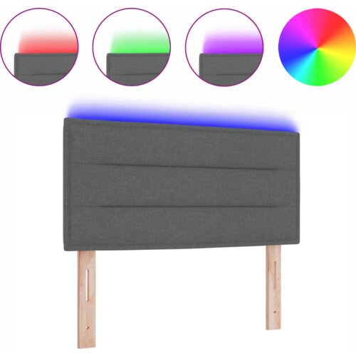 VidaXL led uzglavlje linije dizajn tamno sivo 80 cm tkanina Slike