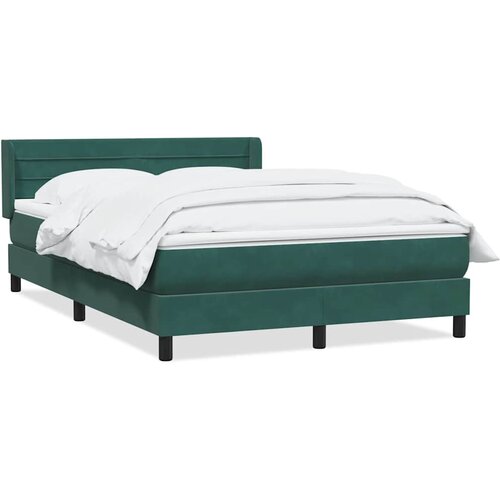 vidaXL Box spring postelja z vzmetnico temno zelena 160x210 cm žamet, (21791262) Cene