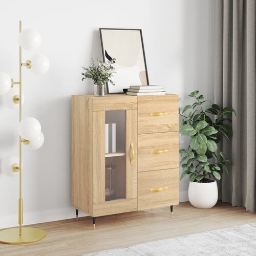 VidaXL Komoda sonoma hrast 69,5x34x90 cm inženirski les Slike