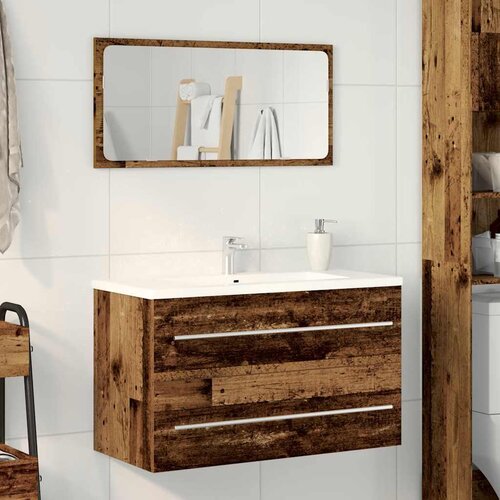 vidaXL Kopalniška omara za umivalnik stari les 80x38,5x48 cm Cene