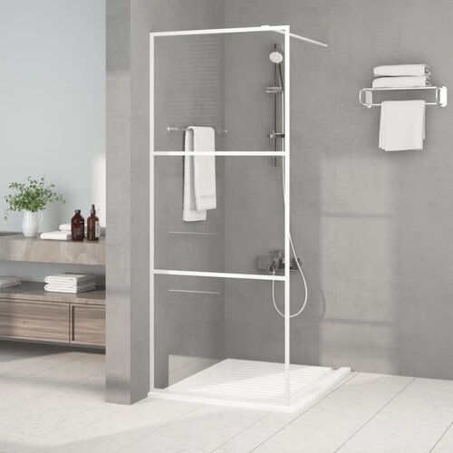 The Living Store pregrada za tuš bela 80x195 cm prozorno esg steklo - tuš stena, (21745313) Cene