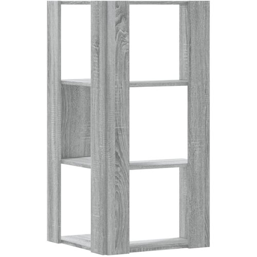  Kutni regal z knjige 3 razine artisian hrast 50x50x102cm drveni Slike