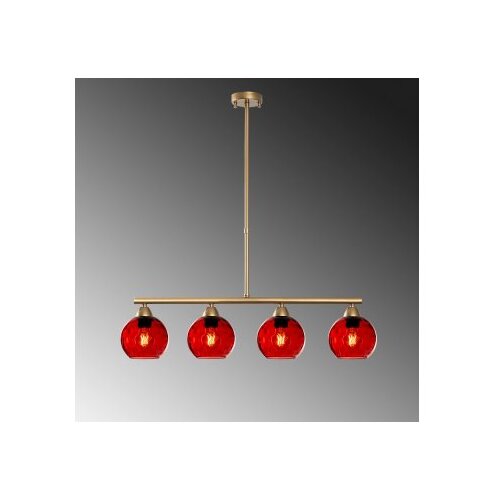Opviq Luster Benek-15-14441, 80x15x80cm, IP20, Zlatno-crvena boja Slike