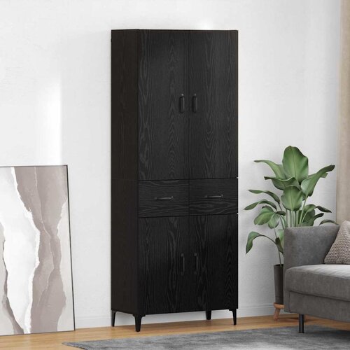  Highboard Crni hrast 69,5 x 34 x 180 cm Konstruirano drvo Cijene