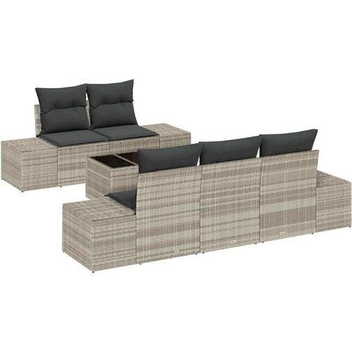  Sjedeća garnitura za vrt 6 kom. Svijetlo siva i tamno siva Svjetlosiva 239 x 62 x 69 cm Slike