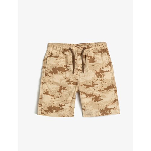 Koton Bermuda Camouflage Shorts Pocket Tie Waist Cotton Slike