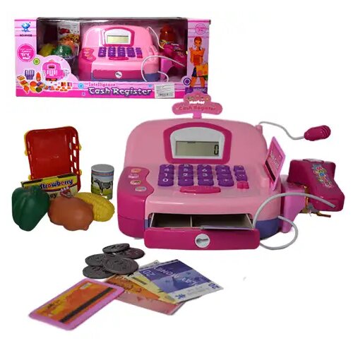 Magic Toys Roza funkcionalna električna blagajna z mikrofonom, igralnim denarjem in zvokom Cene