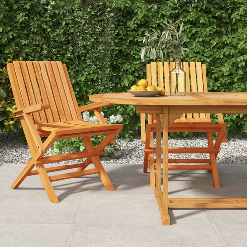 vidaXL Zložljivi vrtni stoli 2 kosa 61x67x90 cm trdna tikovina Cene