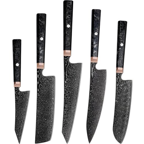  Set dama&amp;scaron;kovih kuhinjskih noževa RY-39269 - Crna / 5kom KP39269 Slike