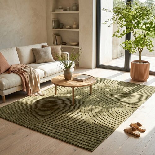 ESTE Temno zelena preproga 160x230 cm Whirl &amp;ndash; Slike