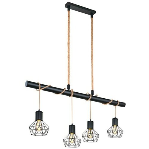 Globo viseča svetilka priska (4 x 60 w, črne barve, vi&amp;scaron;ina: 120 cm) Slike