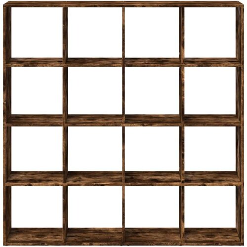 vidaXL Knjižna omara dimljeni hrast 137,5x29x137,5 cm inženirski les Cene