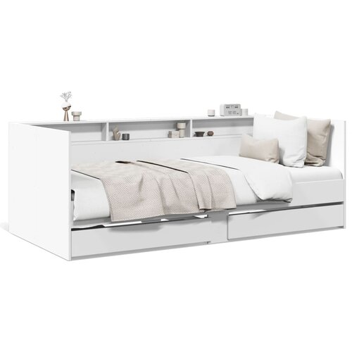 vidaXL Dnevni krevet s ladicama bijeli 75 x 190 cm konstruirano drvo Cijene