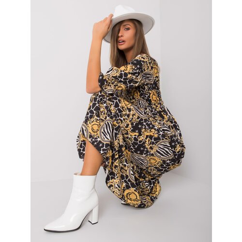 Italy Moda Dress-DHJ-SK-13965-1.61P-Black-Yellow Slike