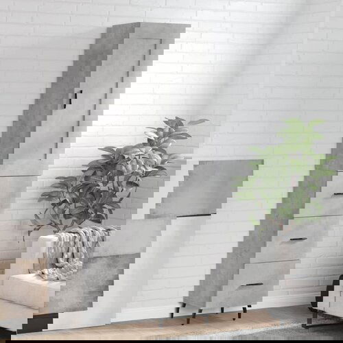 vidaXL Visoka omara betonsko siva 34,5x34x180 cm inženirski les Cene
