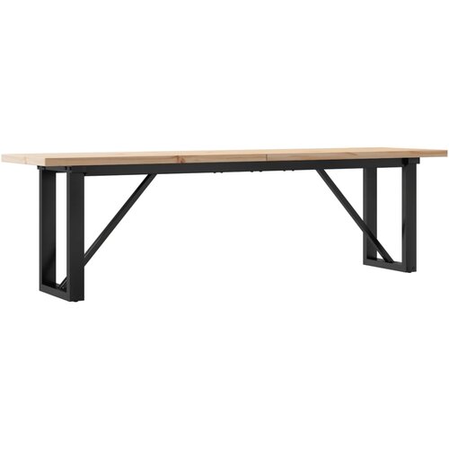 Maison Chic Klubska mizica - kavna mizica - Nizka mizica O okvir 160x40x45,5cm trdna borovina lito železo, (21754567) Cene