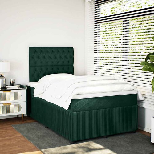 Box spring krevet s madracem tamnozeleni 120x200 cm bar&amp;scaron;unasti Slike