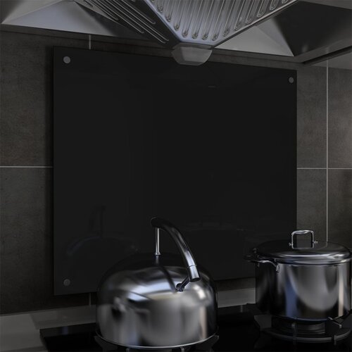 vidaXL Kuhinjska zaštita od prskanja crna 70 x 60 cm kaljeno staklo Cijene