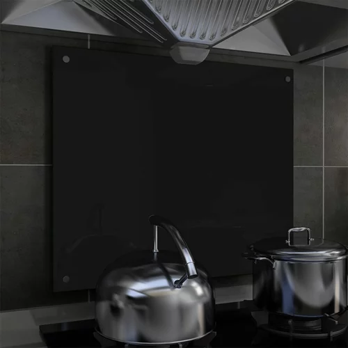 vidaXL Kuhinjska zaštita od prskanja crna 70 x 60 cm kaljeno staklo