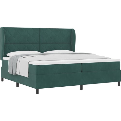 vidaXL Postelja z vzmetnico Temno zelena 200x200 cm Žamet, (22050368) Cene