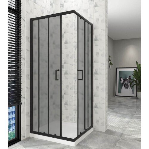 Master Tu&amp;scaron; komplet 80x80x185+15cm crni profil JF-530-3TGY sivo mat Slike