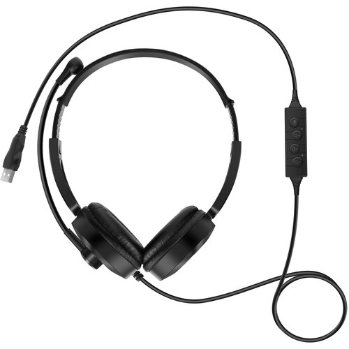 LINQ Žične slu&amp;scaron;alke USB z mikrofonom za računalnik, Črna, (5000073588) Slike