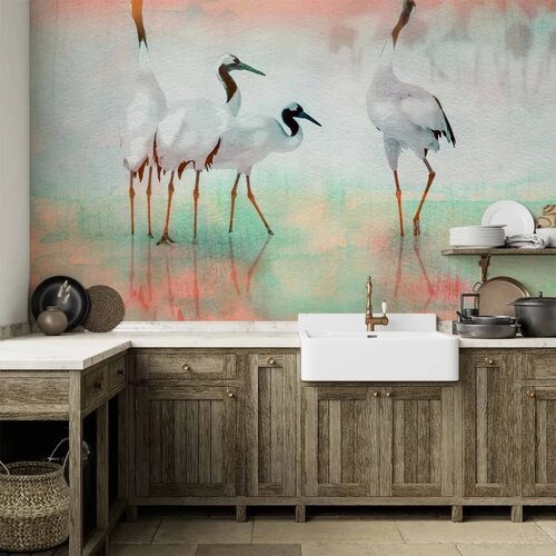  Foto tapeta - Cranes in Pastels 200x140 Vodootporna Cene
