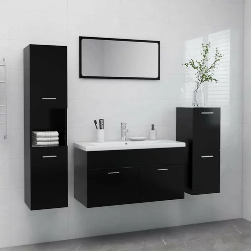  Komplet kopalniškega pohištva črne barve iverna plošča, (20918776)
