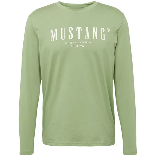 Mustang Majica 'ASHEVILLE' svetlo zelena / bela