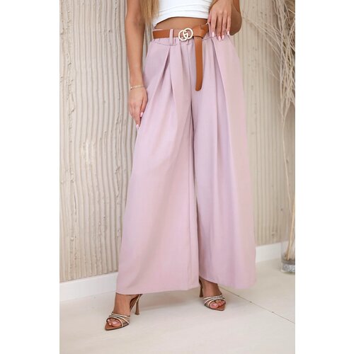 Kesi Włoski Wide-leg belted trousers dark powder pink Cene