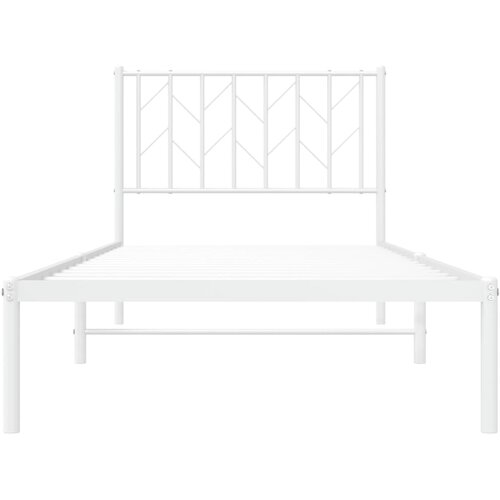  Metalni okvir za krevet s uzglavljem bijeli 90 x 190 cm Slike